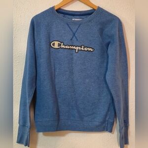 Champion Men's Classic Blue Crewneck Sweater
